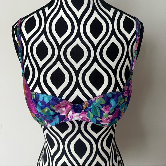 Vintage 80s Colorful Floral Bra by Shape-Mate - Picture 3 of 12